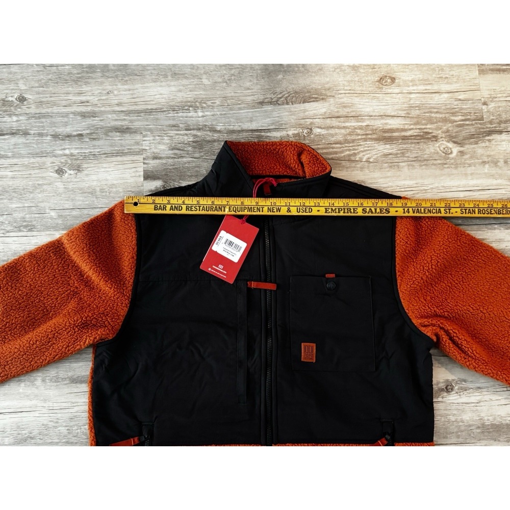 Topo Designs Jacket Mens XL Brick Black Subalpine Fleece Zip Pockets Sherpa - Picture 7 of 8
